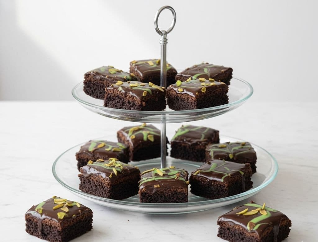 Pistachio Kunafa Brownies
